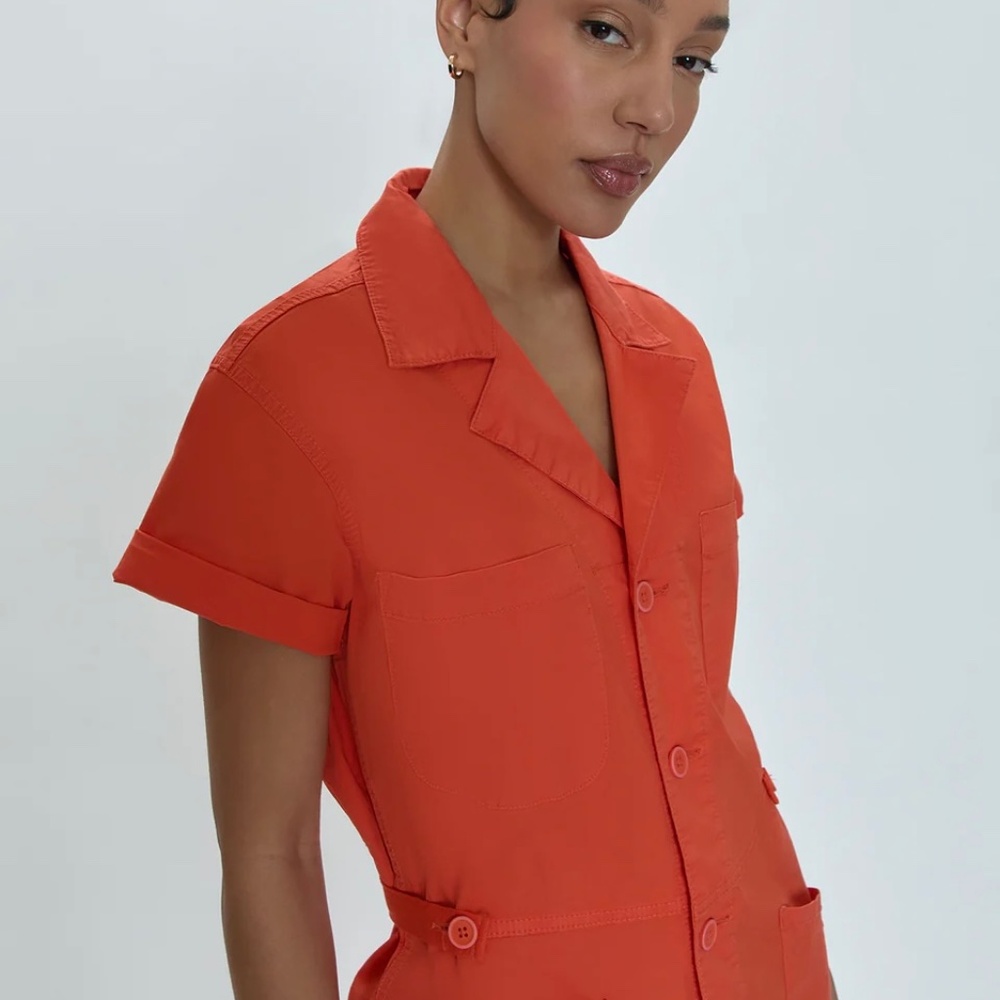 Pistola Parker Short Sleeve Romper - Blood Orange - Picture 3 of 4